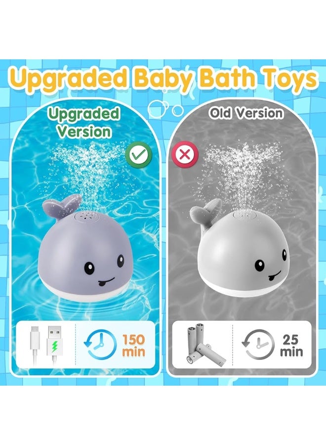 GIGILLI 2024 Upgraded Baby Bath Toys, Rechargeable Light Up Bath Toys for Kids 1-3 Babies 6-12 12-18 Months, Whale Sprinkler Spray Fountain Water Pool Bathtub Toys Toddlers Infant 1 2 3 4 5, Baby Shower Toys - Image 4