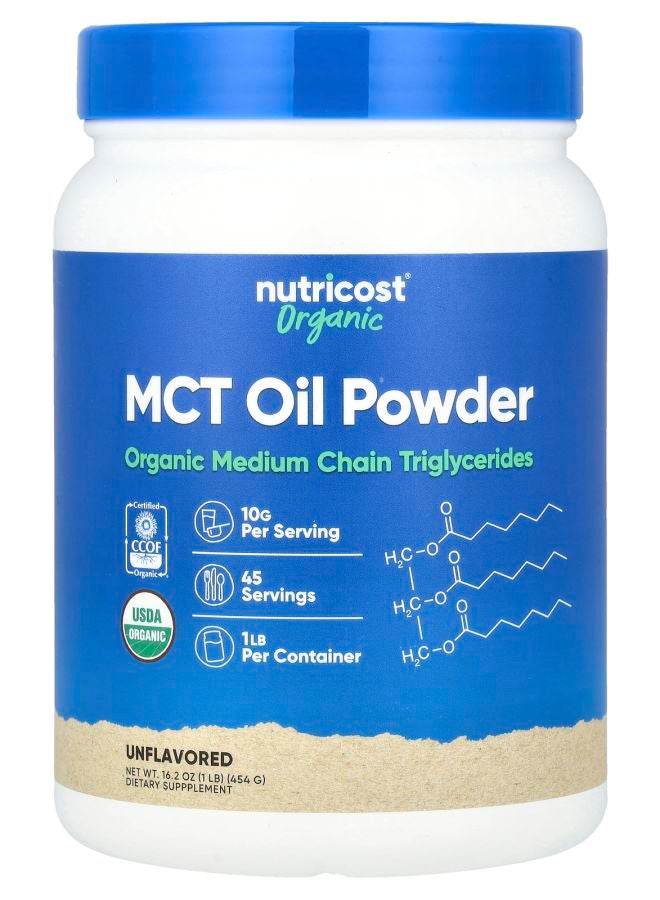 Nutricost Organic MCT Oil Powder Unflavored 16.2 oz (454 g)