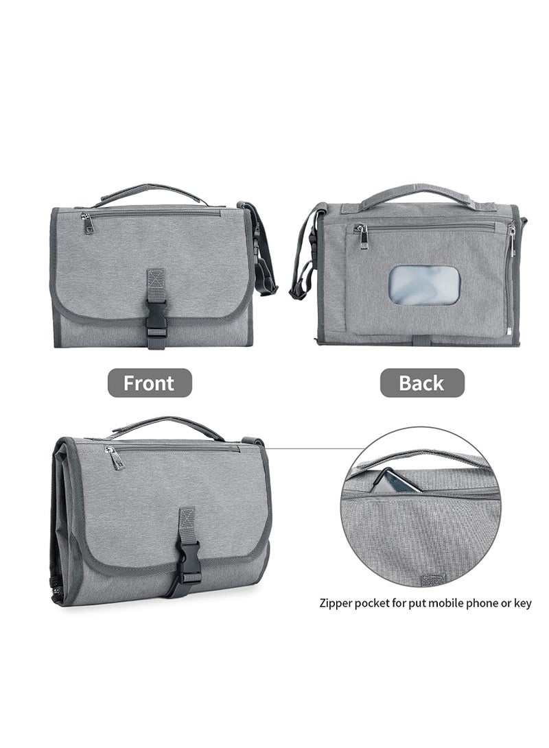 Excefore Baby Changing Pad Multifunctional Newborn Bag with Wipes Pocket Waterproof Portable Travel Infant Changing Diaper Mat Compact Diaper Changing Mat Kit for Mom Dad Baby Shower Gifts - Image 4