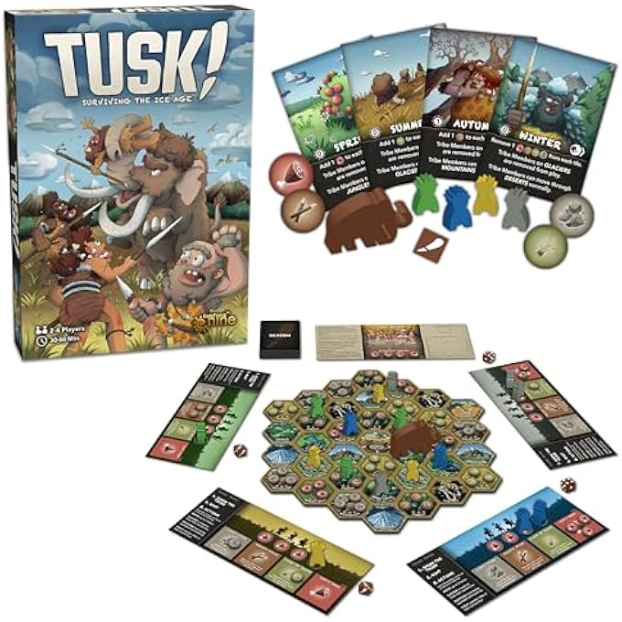 Gale Force Nine 9 TUSK Surviving The Ice Age  Strategy Board Game Ages 10 3060 Min 24 Players - Image 2