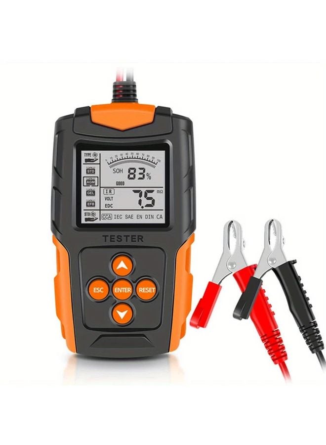Red Digital Battery Tester Analyzer 12V 24V Car Truck Motorcycle SOH SOC CCA IR Measurement - Image 5