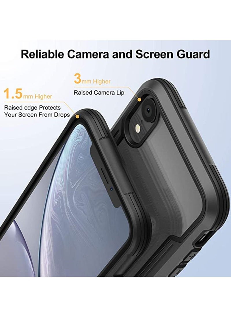 Generic - Full-Body Protective Bumper Case, for iPhone XR Case Clear 6.1 inch, for iPhone XR Cases Thin with Silicone Durable, Transparent Hard Back, Heavy Duty Shockproof Protective Cover for Men - Image 1