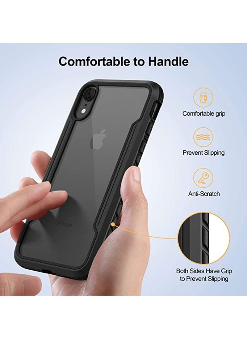 Generic - Full-Body Protective Bumper Case, for iPhone XR Case Clear 6.1 inch, for iPhone XR Cases Thin with Silicone Durable, Transparent Hard Back, Heavy Duty Shockproof Protective Cover for Men - Image 1