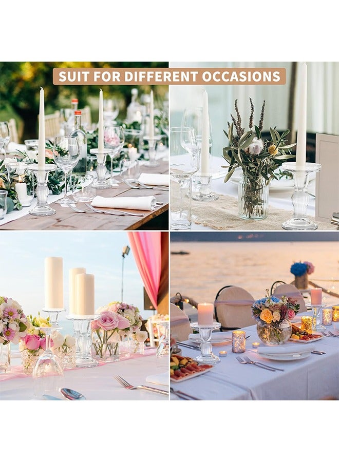 هاي هونور حامل شمعة الزجاج ، 3 قطعة الكريستال حامل شمعة شفافة ، وتصميم أنيق ، ومناسبة لشمعة المخروط عمود ومصابيح الشاي ، مائدة طعام الأسرة ، غرفة المعيشة الديكور الطرف ديكور المنزل - شفافة - Image 5