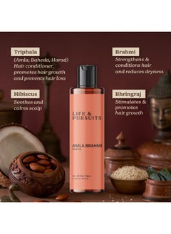 Life & Pursuits Life & Pursuits Amla Brahmi Oil for Healthy Hair & Scalp - 6.8 Oz Natural, Indian Ayurveda Blend with Coconut, Castor, Sesame, Triphala, Gotukola  - Image 2