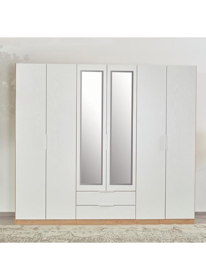Home Box Milan 6-Door Wardrobe with 2 Drawers 59.6 x 216 x 243 cm - Image 1