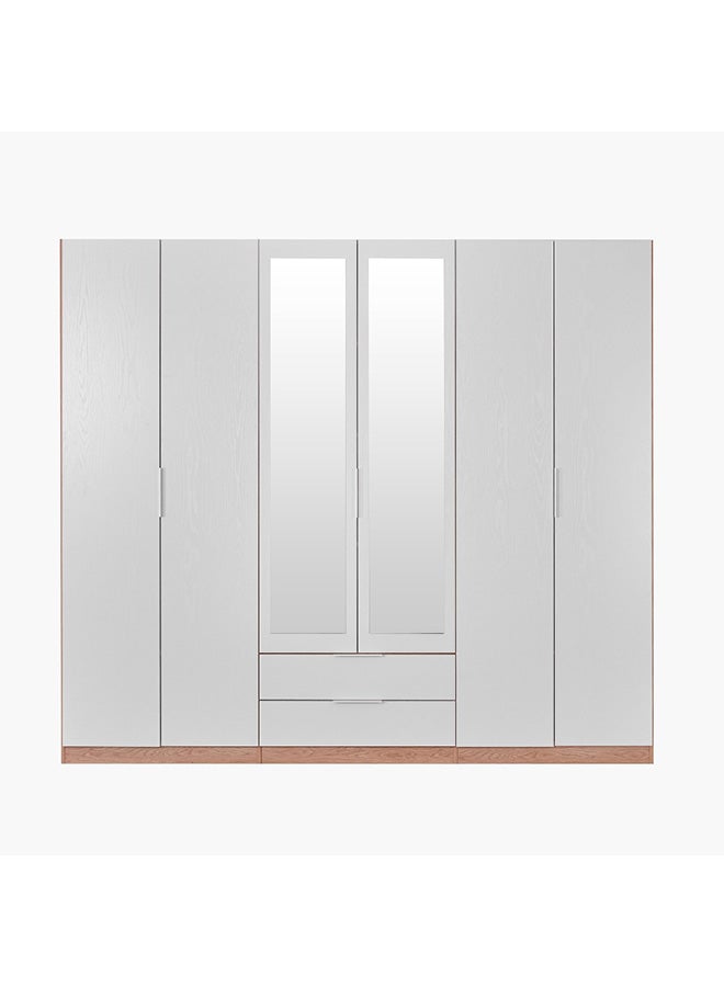 Home Box Milan 6-Door Wardrobe with 2 Drawers 59.6 x 216 x 243 cm - Image 2