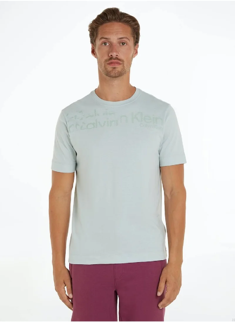 CALVIN KLEIN Calvin Klein Men's T-Shirt - Short Sleeves - Sportswear - Cotton , Grey