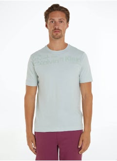 CALVIN KLEIN Calvin Klein Men's T-Shirt - Short Sleeves - Sportswear - Cotton , Grey  - Image 1