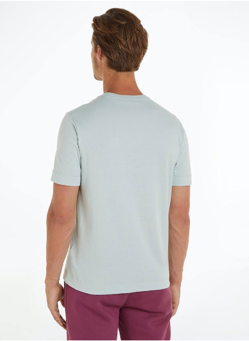CALVIN KLEIN Calvin Klein Men's T-Shirt - Short Sleeves - Sportswear - Cotton , Grey  - Image 3