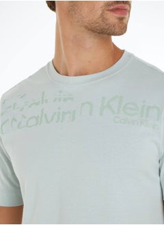 CALVIN KLEIN Calvin Klein Men's T-Shirt - Short Sleeves - Sportswear - Cotton , Grey  - Image 5
