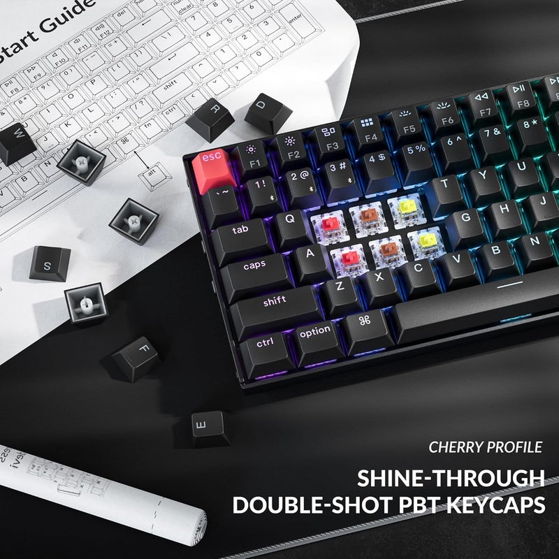 Keychron K4 96% Layout QMK Wireless and Wired Options Mechanical Keyboard Super Banana Switch, Paired with Shine-Through Double-Shot PBT Keycaps for Mac Windows-Version 3 - Image 5
