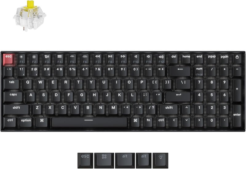 Keychron K4 96% Layout QMK Wireless and Wired Options Mechanical Keyboard Super Banana Switch, Paired with Shine-Through Double-Shot PBT Keycaps for Mac Windows-Version 3 - Image 1