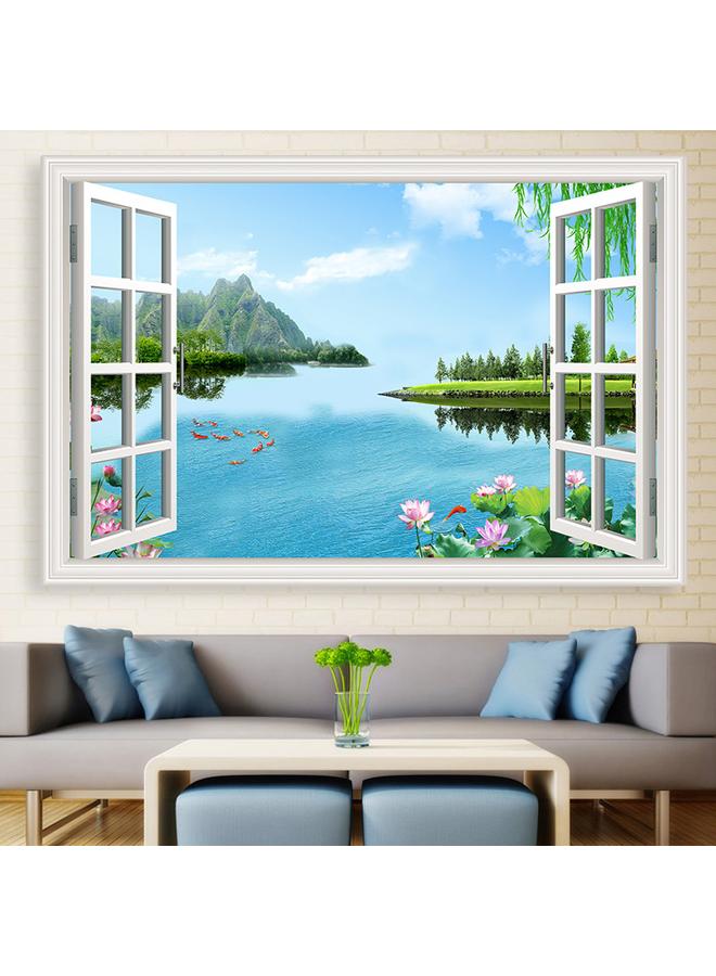 Bluejw Landscape Painting Wall Stickers 3D Stereo Mural Stickers Self-adhesive Living Room Background Wall Decorative Painting Fake Window Stickers - Image 1