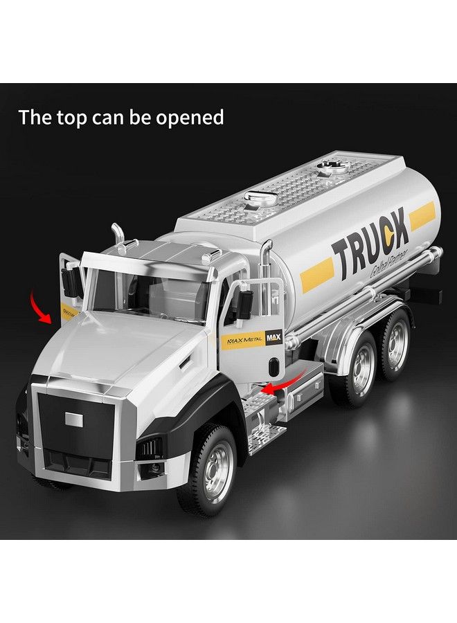 TEMI 3 Pack Of Diecast City Transport Vehicles Garbage Truck Tanker Truck Express Delivery Truck 1/50 Scale Metal Collectible Model Cars Pull Back Car Toys With Opening Doors For Boys And Girls - Image 5