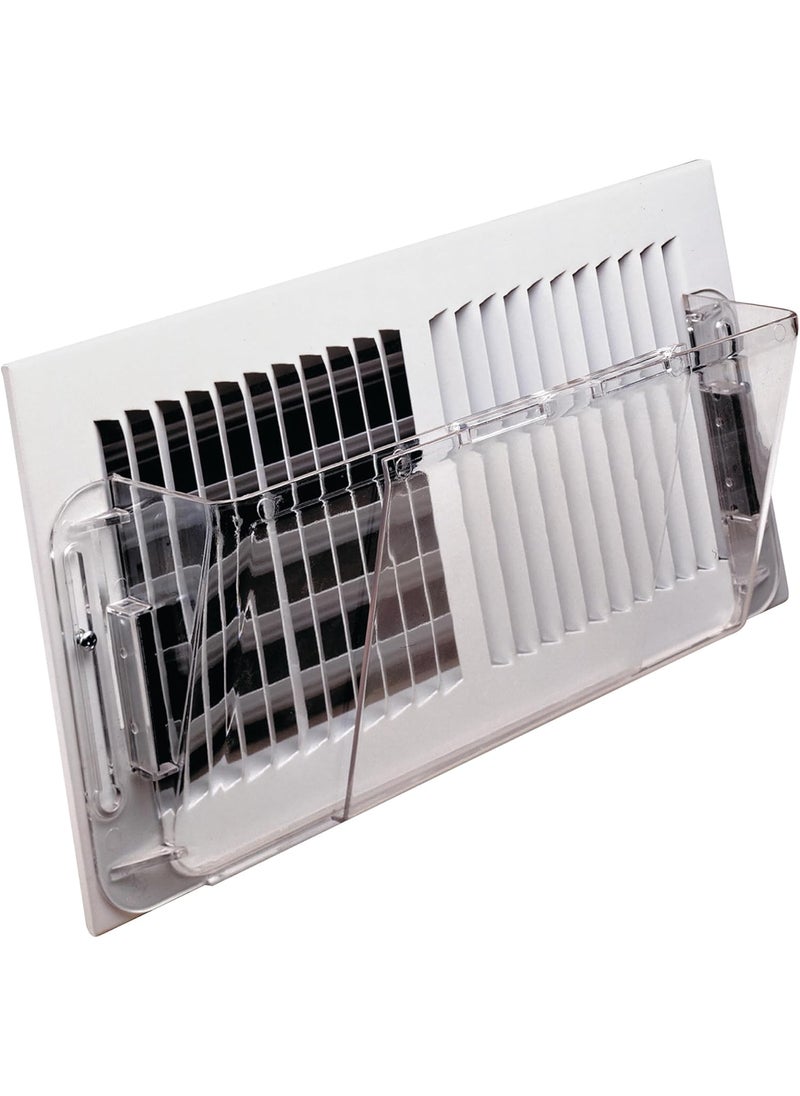 Deflecto Deflecto Adjustable Air Deflector for Sidewall and Ceiling Registers Expands from 10 inch to 16 inch Wide Clear Plastic Vent Cover with Magnetic Attachments for Heating and Cooling Systems  - Image 2