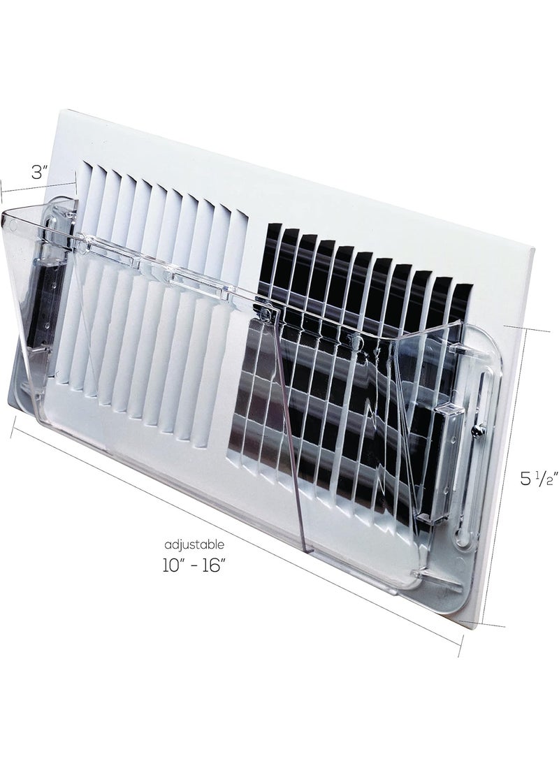 Deflecto Deflecto Adjustable Air Deflector for Sidewall and Ceiling Registers Expands from 10 inch to 16 inch Wide Clear Plastic Vent Cover with Magnetic Attachments for Heating and Cooling Systems  - Image 3