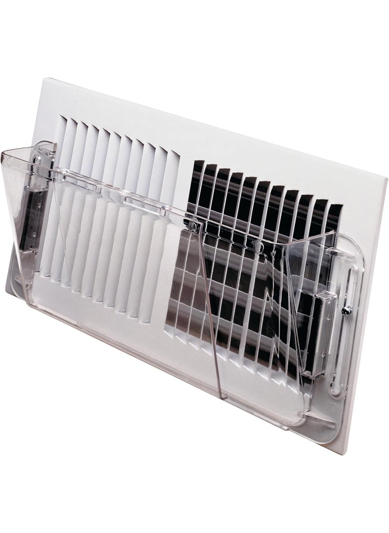 Deflecto Deflecto Adjustable Air Deflector for Sidewall and Ceiling Registers Expands from 10 inch to 16 inch Wide Clear Plastic Vent Cover with Magnetic Attachments for Heating and Cooling Systems  - Image 1