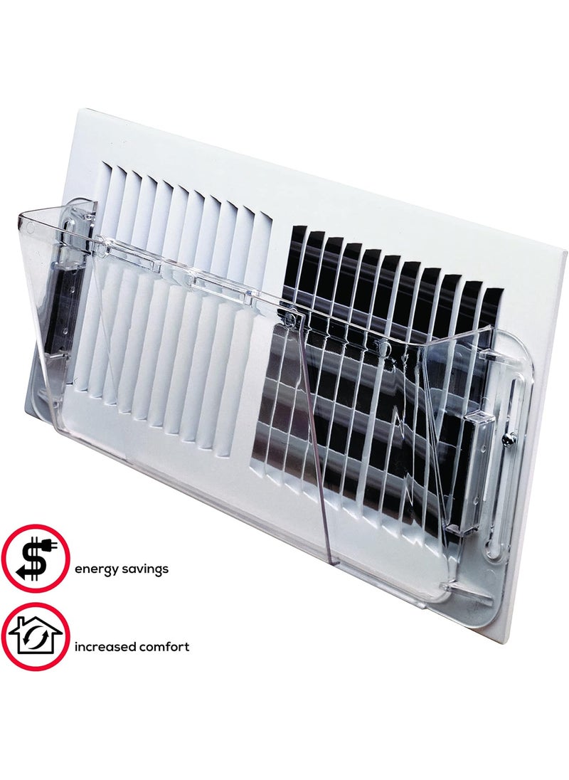 Deflecto Deflecto Adjustable Air Deflector for Sidewall and Ceiling Registers Expands from 10 inch to 16 inch Wide Clear Plastic Vent Cover with Magnetic Attachments for Heating and Cooling Systems  - Image 4