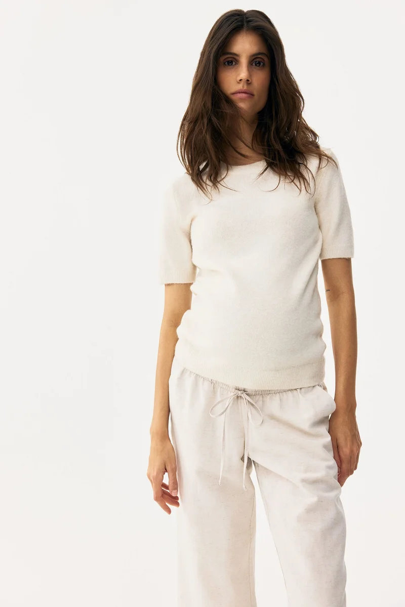 اتش اند ام بنطلون برباط سحب من مزيج الكتان من تشكيلة ماما