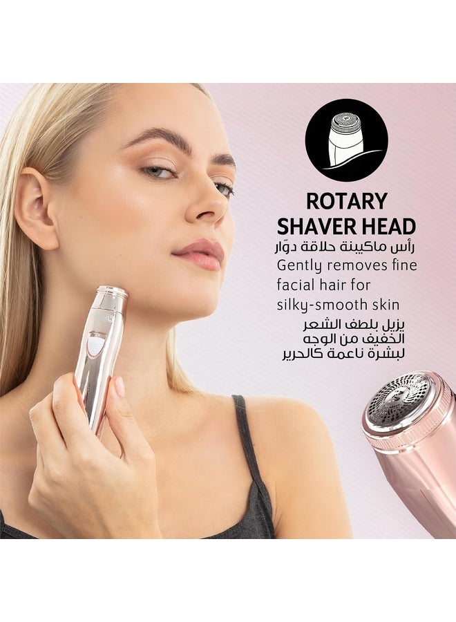 وال جهاز إزالة الشعر للوجه والجسم للنساء من بيور كونفيدنس، مشذب الحواجب، مصمم الحواجب، جهاز إزالة الشعر للوجه القابل لإعادة الشحن، مشذب لاسلكي قابل لإعادة الشحن، دليل طول 5 وضعيات، 09865-4017 - Image 3