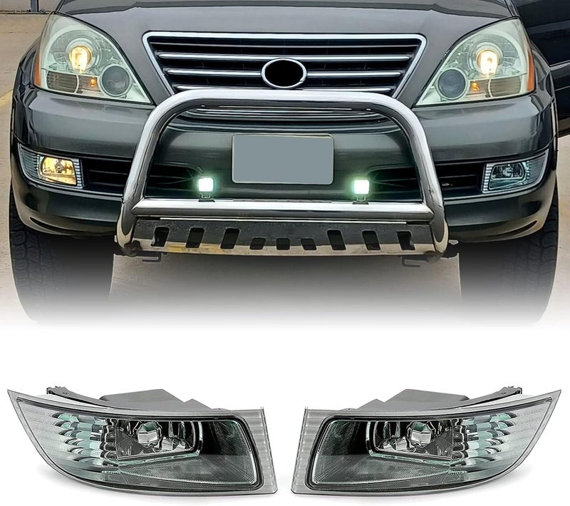 HECASA Bumper Fog Light with Bulb for 2003-2009 Lexus GX470 - Halogen Front Pair Driving Lamp - Image 1