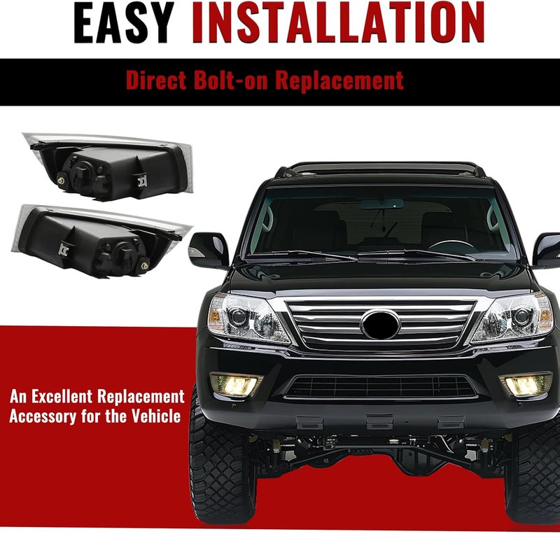 HECASA Bumper Fog Light with Bulb for 2003-2009 Lexus GX470 - Halogen Front Pair Driving Lamp - Image 5