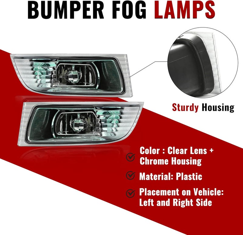 HECASA Bumper Fog Light with Bulb for 2003-2009 Lexus GX470 - Halogen Front Pair Driving Lamp - Image 3