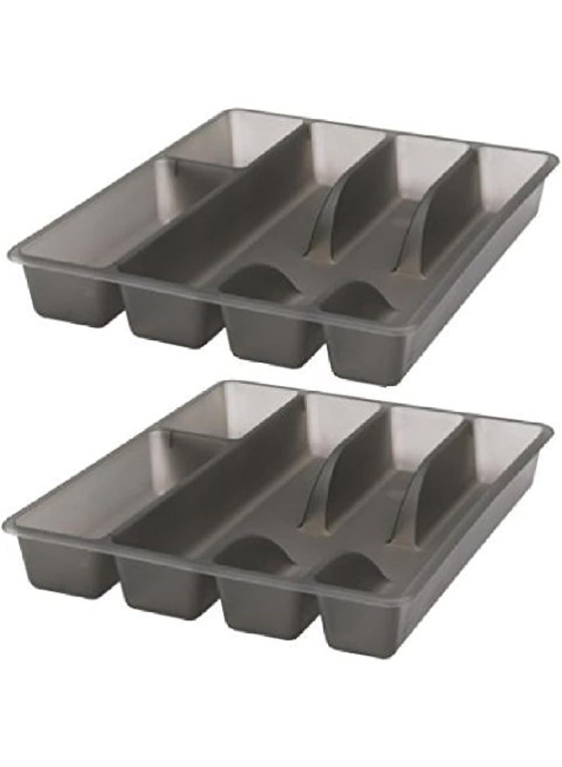 أيكيا منظم أدوات المائدة للمطبخ 6 أقسام من ايكيا (IKEA) - رمادي غامق/فحمي - Image 1