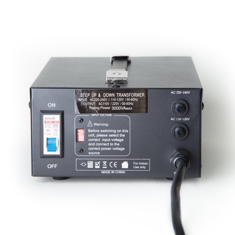 ELC T Series 3000 Watt Voltage Converter Transformer - Step Up/Down - 110v to 220v / 220v to 110v Power Converter - Circuit Breaker Protection, CE Certified [3-Years Warranty] - Image 2