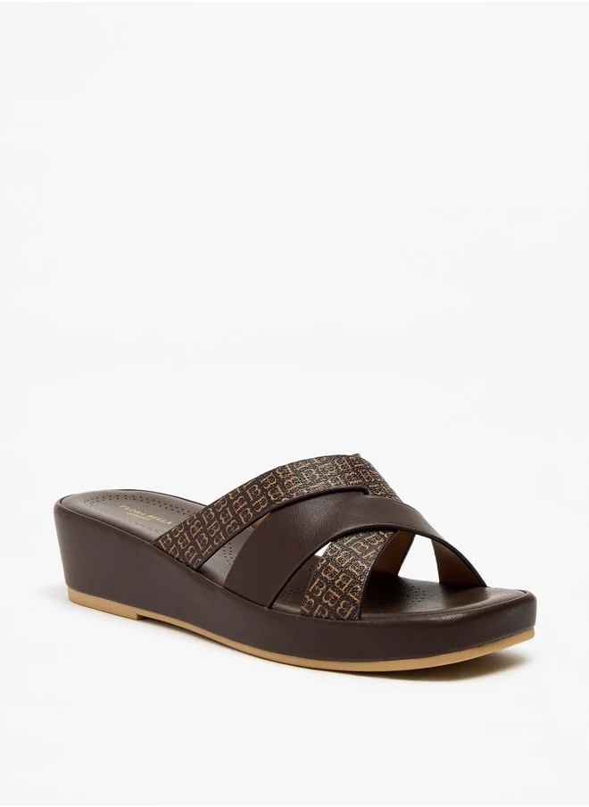 فلورا بيلا من شو إكسبرس Monogram Print Slip-On Sandals