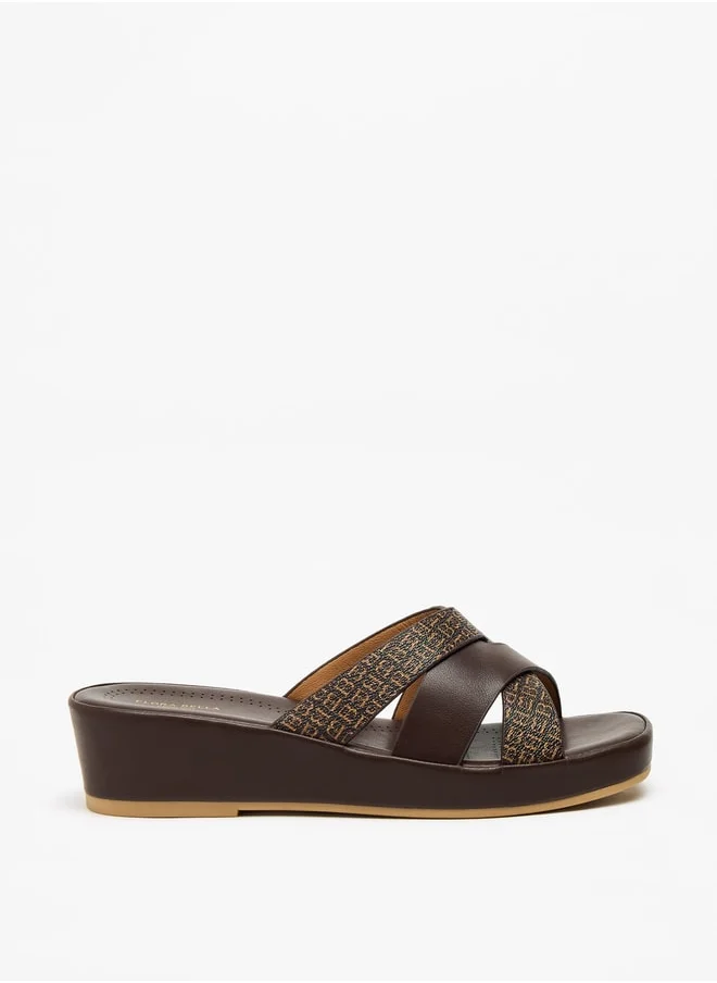 فلورا بيلا من شو إكسبرس Monogram Print Slip-On Sandals