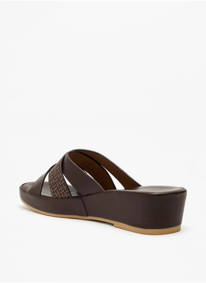 فلورا بيلا من شو إكسبرس Monogram Print Slip-On Sandals