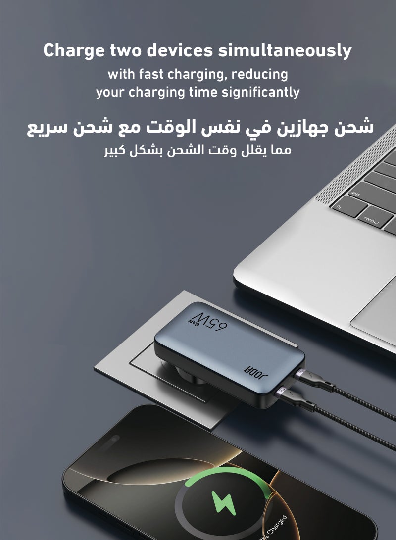 JODA VoltPod 65  65W 2-Port Type-C Wall Charger – Black 65W Fast Charger ⚡ 65W GaN Charger ⚡ JODA 2-Port Type-C Charger 🔌2-Port USB Type-C Charger 🔋65W Compact Charger 📱 65W Charger for Phones 📱⚡2-Port GaN Adapter ⚡🔋Charger for Mobile Devices 65W 📱💻 65W Charger for Mobile Phones 📱🔋 65W Fast Charging Charger ⚡💨 Charger for Smartphones 📱📲 Charger for Tablets and Smartwatches ⌚📱 JODA 65W Fast Charging Plug ⚡🔌 - Image 3