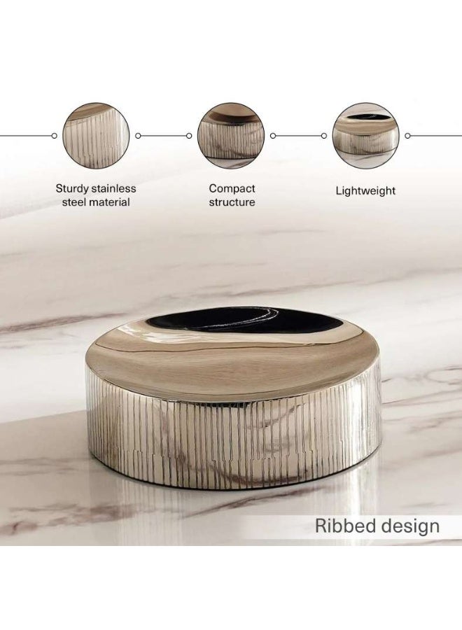 Pan Home صحن صابون معدني ميتور بقطر 10.5×3.5 سم - فضي - Image 3