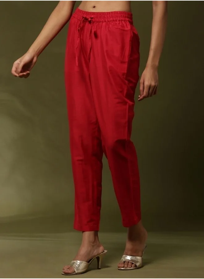 Abhishti Narrow straight pants -red