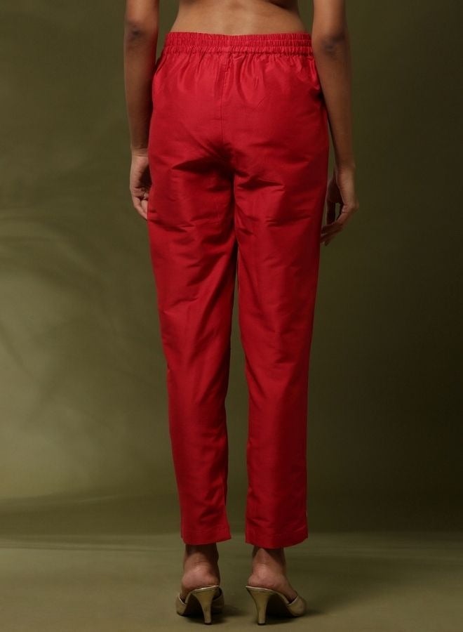Abhishti Narrow straight pants -red  - Image 4