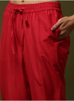 Abhishti Narrow straight pants -red  - Image 5