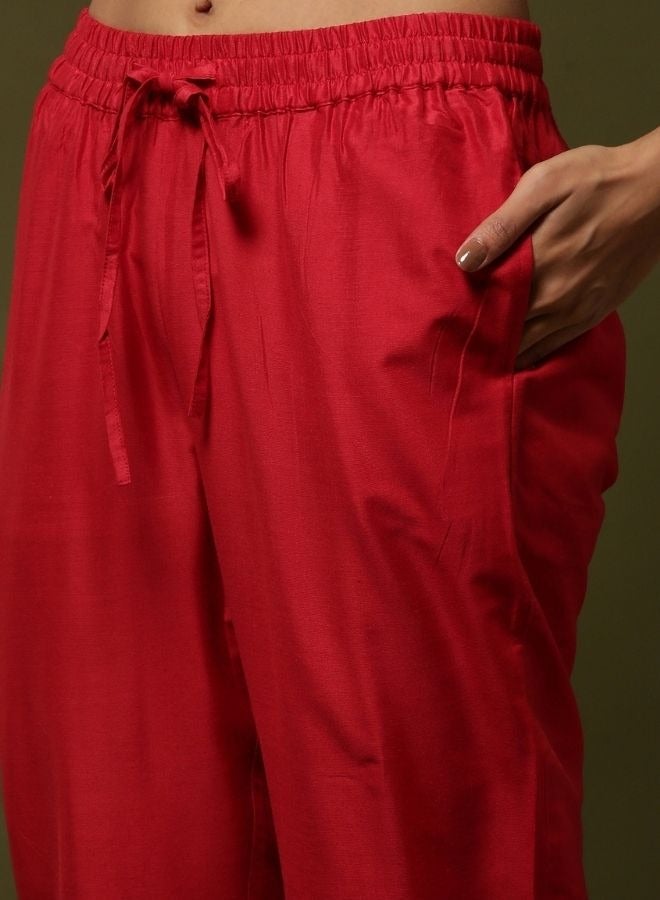 Abhishti Narrow straight pants -red  - Image 5