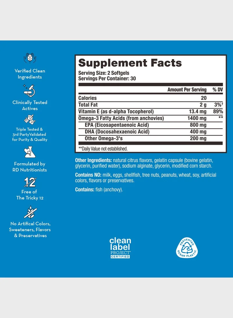 Hum Nutrition Omg! Omega The Great - Triple Omega 3 Fish Oil