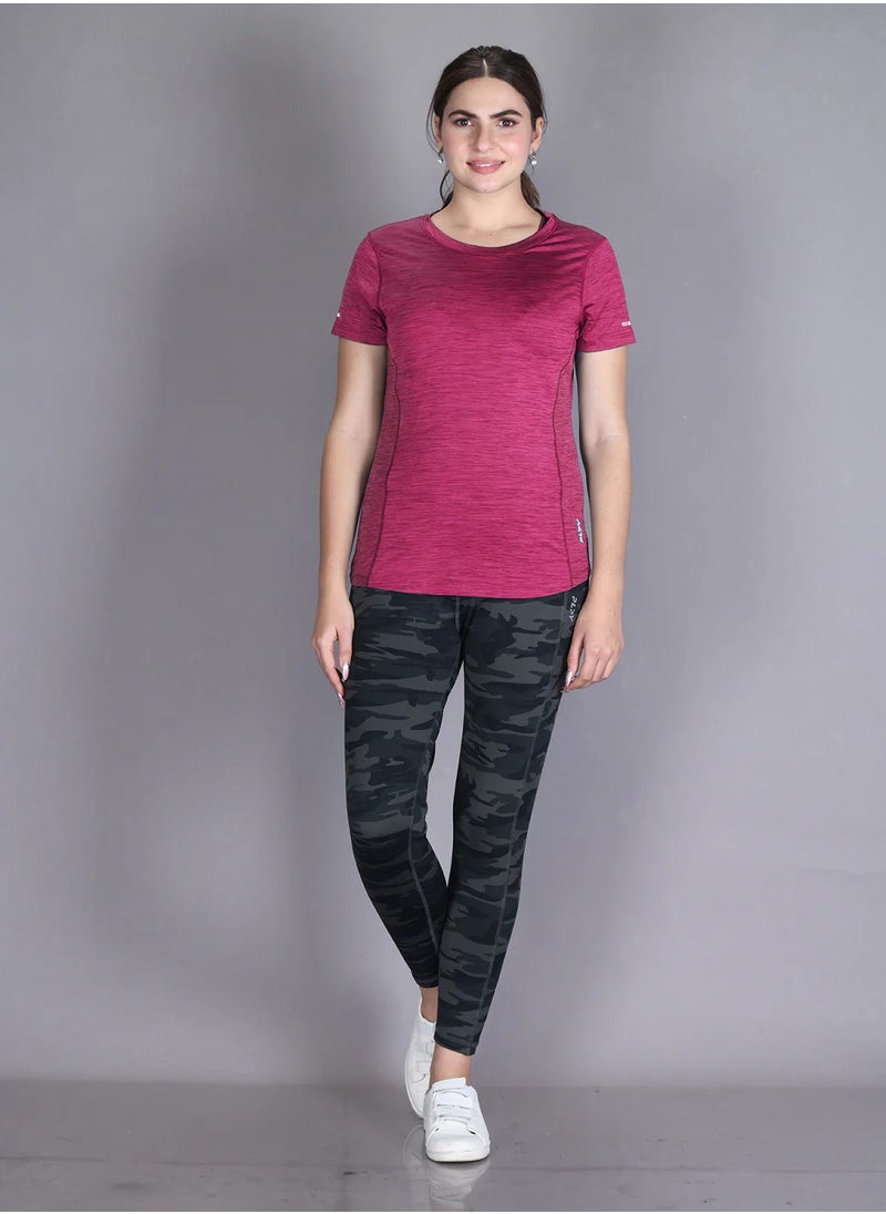 Lyra Maroon Workout T-shirt for Women  | Color Shade May Vary  - Image 4