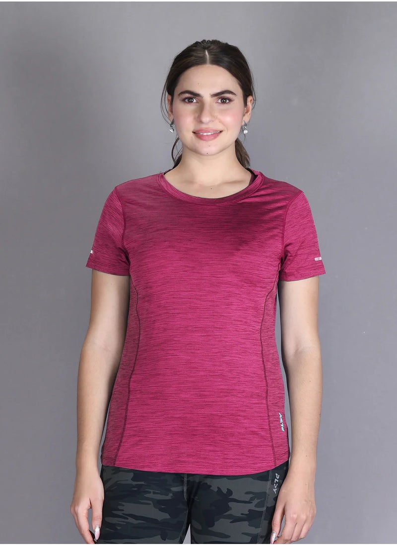 Lyra Maroon Workout T-shirt for Women  | Color Shade May Vary  - Image 1