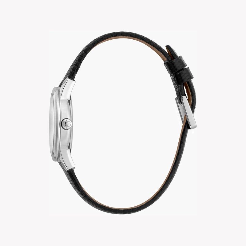 ESPRIT Women's Black Leather Watch, Silver Dial|ES1L239L1015 - Image 2