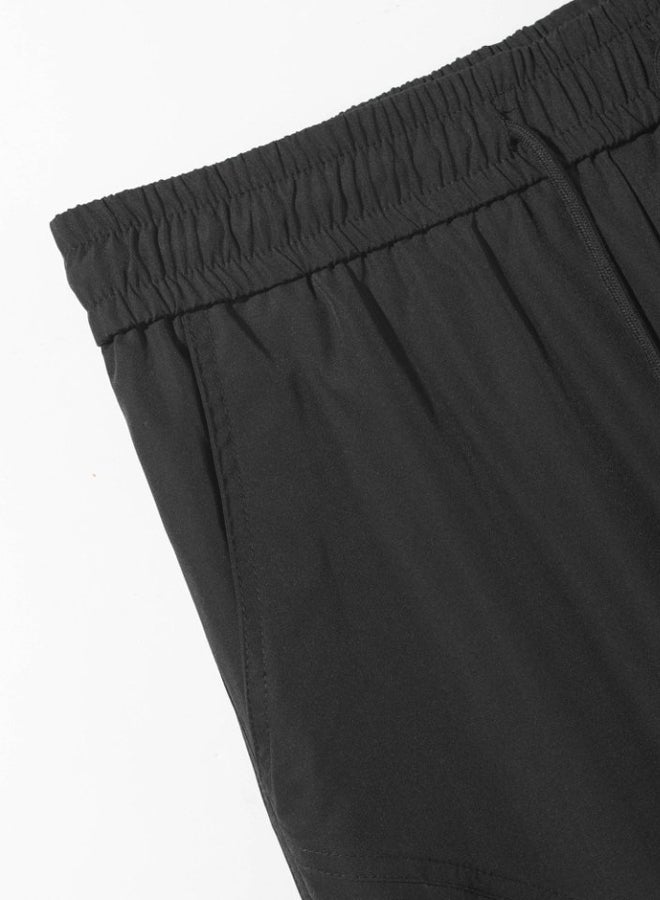 DR Men's Lightweight Black Wide-Leg Pants - Minimalist Casual - Image 4