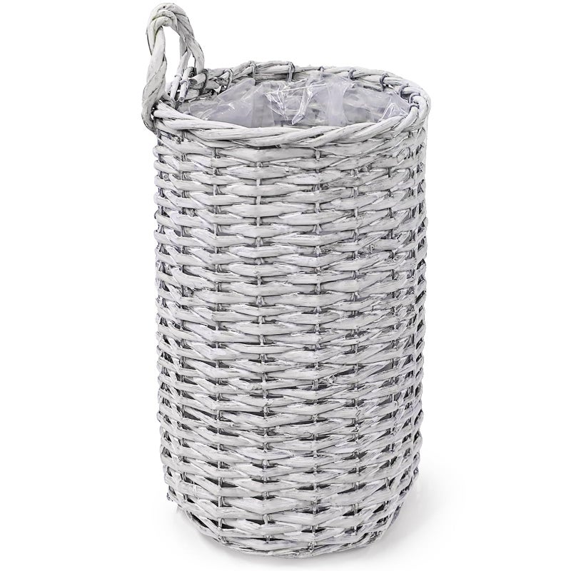 Coloch Set of 2 Wall Hanging Wicker Basket, Farmhouse Garden Hanging Planter Decorative Front Door Hanger Woven Rattan Flower Basket for Wall, Door, Living Room, Patio, 2 Sizes - Image 4