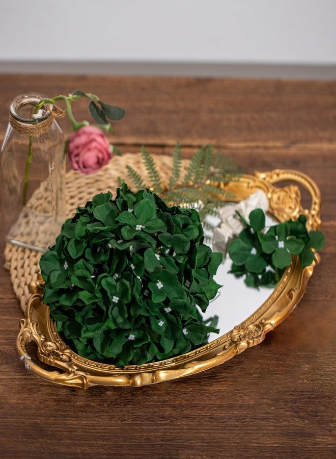 DuHouse 8.7" Silk Hydrangea Flower Heads with Stems Fake Hydrangeas Flowers for DIY Wedding Centerpiece Home Decor,Pack of 6(Dark Green) - Image 5