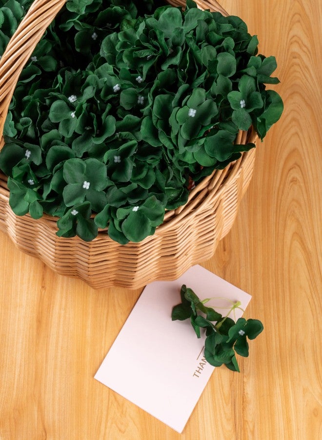 DuHouse 8.7" Silk Hydrangea Flower Heads with Stems Fake Hydrangeas Flowers for DIY Wedding Centerpiece Home Decor,Pack of 6(Dark Green) - Image 3