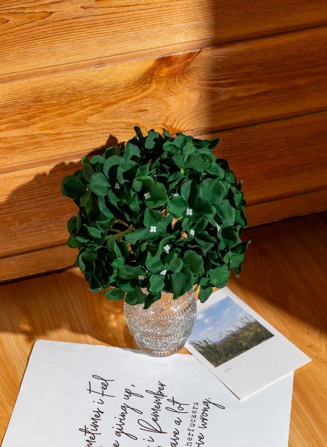 DuHouse 8.7" Silk Hydrangea Flower Heads with Stems Fake Hydrangeas Flowers for DIY Wedding Centerpiece Home Decor,Pack of 6(Dark Green) - Image 4