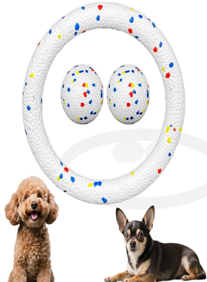 SYMHOBBY 3Pcs Indestructible Dog Tennis Balls for Small Dog Chewers 1.97inch Durable Bouncy Floating Interactive Dog Toys with Dog Pull Ring - Image 1
