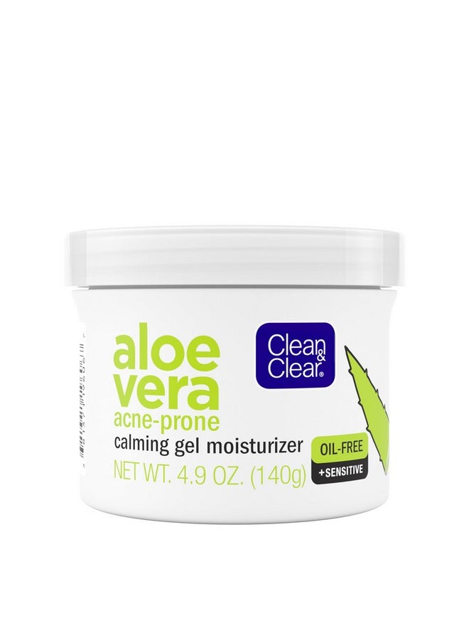 CLEAN & CLEAR Clean & Clear Aloe Vera Calming Gel Acne Facial Moisturizer for Acne-Prone & Sensitive Skin, Oil-Free Daily Moisturizing Gel, 4.9 Oz  - Image 1